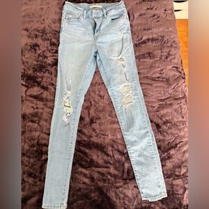 Levi Distressed Light Blue Women's Skinny Jeans